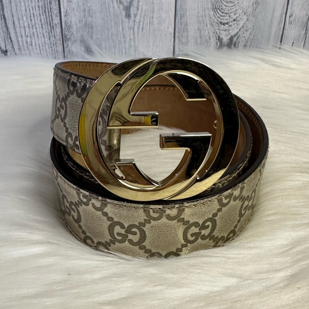 GUCCI interlocking leather belt in gold